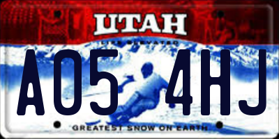 UT license plate A054HJ