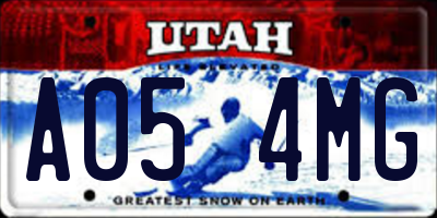 UT license plate A054MG
