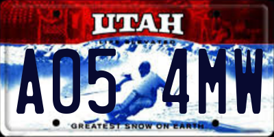 UT license plate A054MW