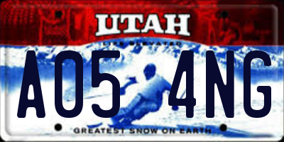 UT license plate A054NG