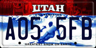 UT license plate A055FB