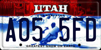 UT license plate A055FD