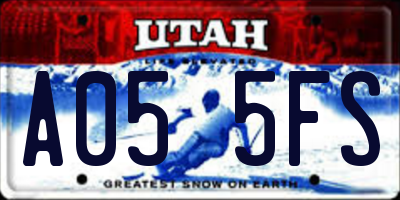 UT license plate A055FS