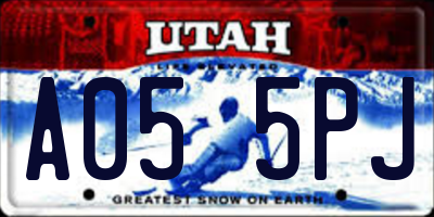 UT license plate A055PJ