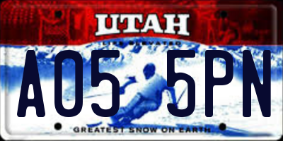 UT license plate A055PN