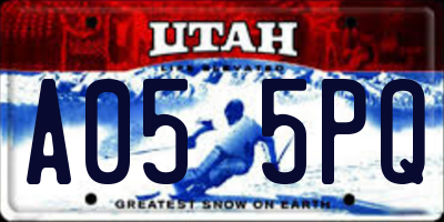 UT license plate A055PQ