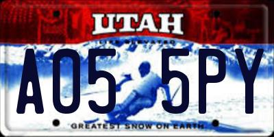 UT license plate A055PY