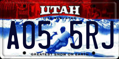 UT license plate A055RJ