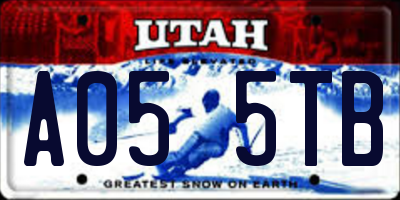 UT license plate A055TB