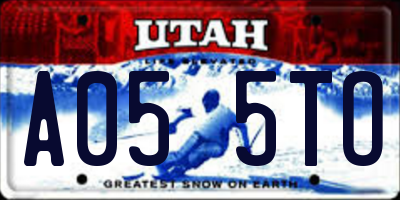 UT license plate A055TO