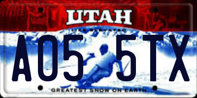 UT license plate A055TX