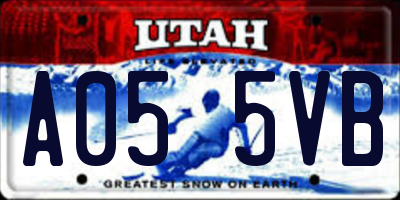 UT license plate A055VB