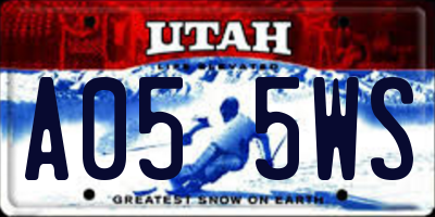 UT license plate A055WS