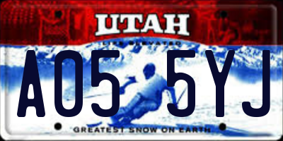 UT license plate A055YJ