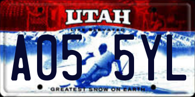 UT license plate A055YL