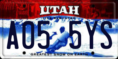 UT license plate A055YS