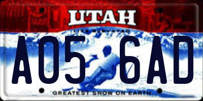 UT license plate A056AD