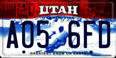 UT license plate A056FD