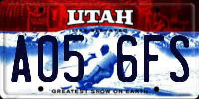 UT license plate A056FS