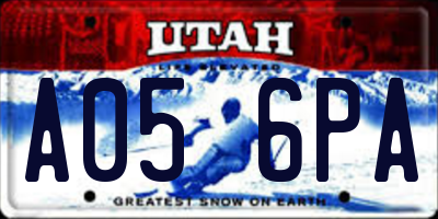 UT license plate A056PA