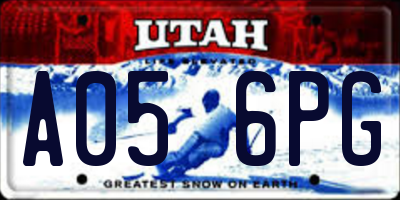 UT license plate A056PG