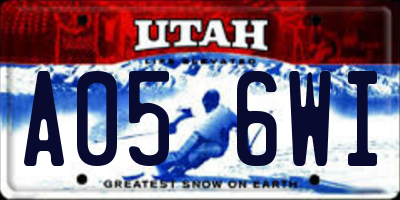 UT license plate A056WI