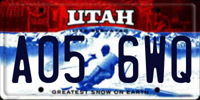 UT license plate A056WQ