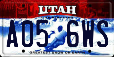UT license plate A056WS