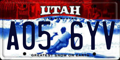 UT license plate A056YV