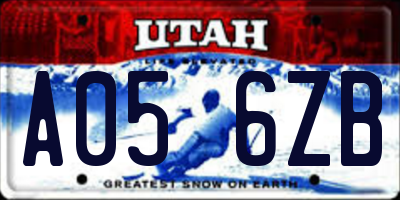 UT license plate A056ZB