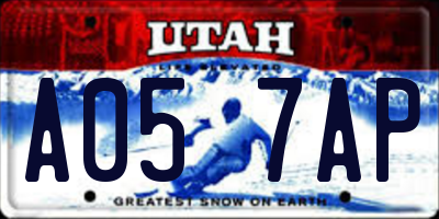 UT license plate A057AP