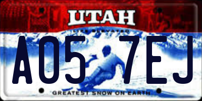 UT license plate A057EJ