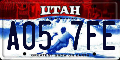 UT license plate A057FE