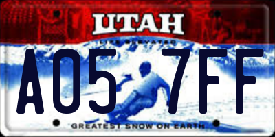 UT license plate A057FF