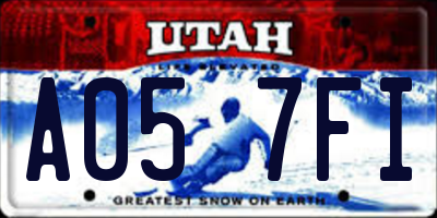 UT license plate A057FI