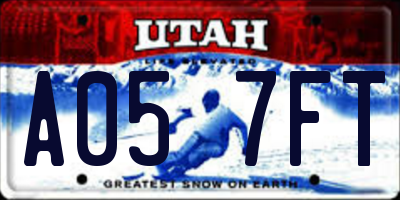UT license plate A057FT