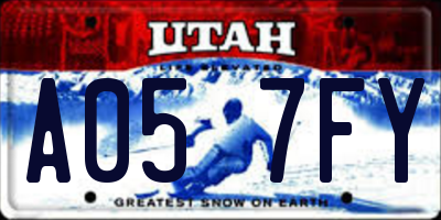 UT license plate A057FY
