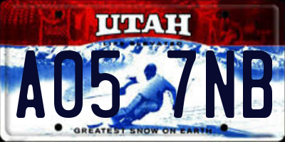 UT license plate A057NB