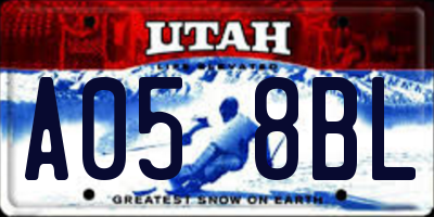 UT license plate A058BL