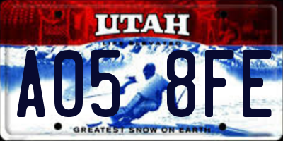 UT license plate A058FE