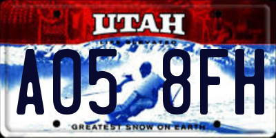 UT license plate A058FH