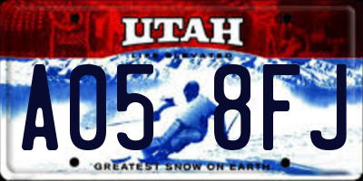 UT license plate A058FJ