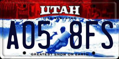 UT license plate A058FS