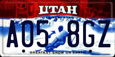 UT license plate A058GZ