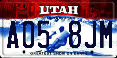 UT license plate A058JM
