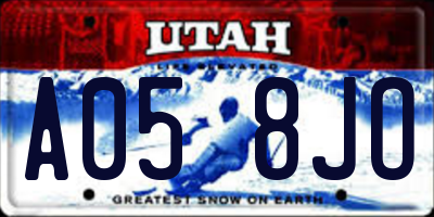 UT license plate A058JO