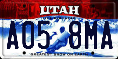UT license plate A058MA