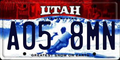 UT license plate A058MN