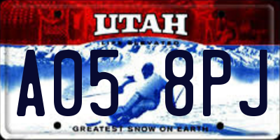 UT license plate A058PJ