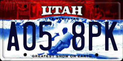UT license plate A058PK